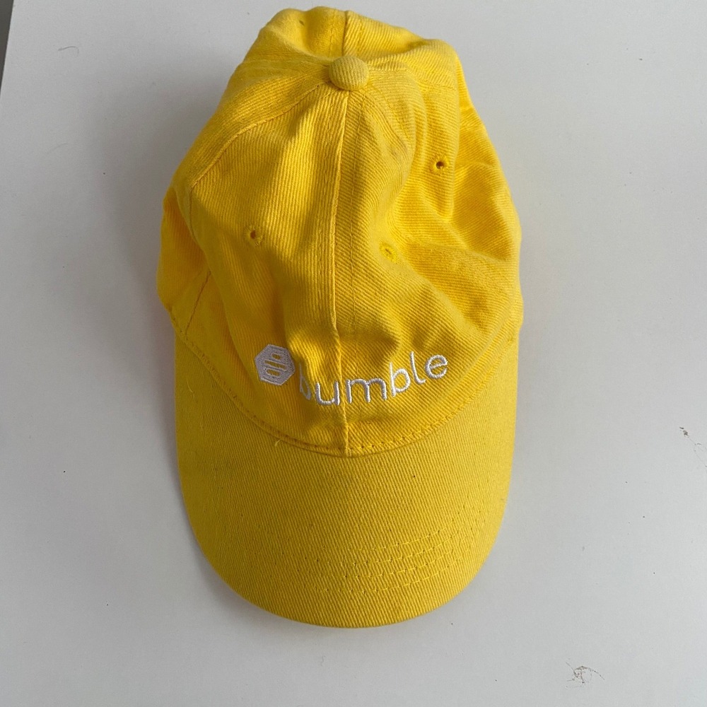Bumble Baseball Cap Men OS Yellow Adjustable Strap Logo Dad Hat Tech Merch - Picture 2 of 5